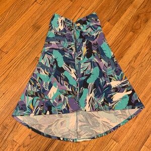 Patagonia Strapless Dress with Blue and Purple Leaf Print